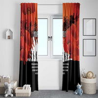 Anzac Day Gallipoli Personalised Window Curtain Red Poppy Flowers