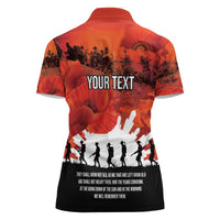 Anzac Day Gallipoli Personalised Women Polo Shirt Red Poppy Flowers