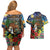 Kiwi-Kookaburra Bird ANZAC Personalised Couples Matching Off Shoulder Short Dress and Hawaiian Shirt Aussie Golden Wattle Poppy Flowers
