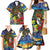 Kiwi-Kookaburra Bird ANZAC Personalised Family Matching Mermaid Dress and Hawaiian Shirt Aussie Golden Wattle Poppy Flowers