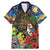 Kiwi-Kookaburra Bird ANZAC Personalised Family Matching Mermaid Dress and Hawaiian Shirt Aussie Golden Wattle Poppy Flowers