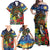 Kiwi-Kookaburra Bird ANZAC Personalised Family Matching Off Shoulder Maxi Dress and Hawaiian Shirt Aussie Golden Wattle Poppy Flowers