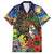 Kiwi-Kookaburra Bird ANZAC Personalised Family Matching Short Sleeve Bodycon Dress and Hawaiian Shirt Aussie Golden Wattle Poppy Flowers
