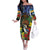 Kiwi-Kookaburra Bird ANZAC Personalised Off The Shoulder Long Sleeve Dress Aussie Golden Wattle Poppy Flowers