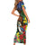 Kiwi-Kookaburra Bird ANZAC Personalised Short Sleeve Bodycon Dress Aussie Golden Wattle Poppy Flowers