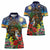 Kiwi-Kookaburra Bird ANZAC Personalised Women Polo Shirt Aussie Golden Wattle Poppy Flowers
