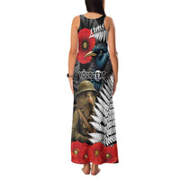Kiwi-Tui Bird Soldier ANZAC Day Personalised Family Matching Tank Maxi Dress and Hawaiian Shirt Maori Silver Fern Motif