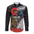 Kiwi-Tui Bird Soldier ANZAC Day Personalised Long Sleeve Button Shirt Maori Silver Fern Motif