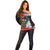 Kiwi-Tui Bird Soldier ANZAC Day Personalised Off Shoulder Sweater Maori Silver Fern Motif