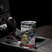 Kiwi-Tui Bird Soldier ANZAC Day Personalised Tumbler Cup Maori Silver Fern Motif