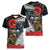 Kiwi-Tui Bird Soldier ANZAC Day Personalised Women V-Neck T-Shirt Maori Silver Fern Motif