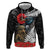 Kiwi-Tui Bird Soldier ANZAC Day Personalised Zip Hoodie Maori Silver Fern Motif