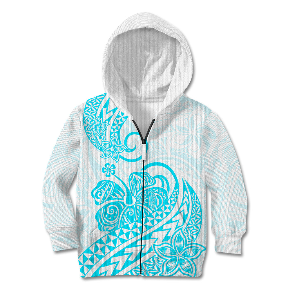 Polynesian Kid Hoodie Tribal Tattoo Aqua Screen Color LT9 - Polynesian Pride