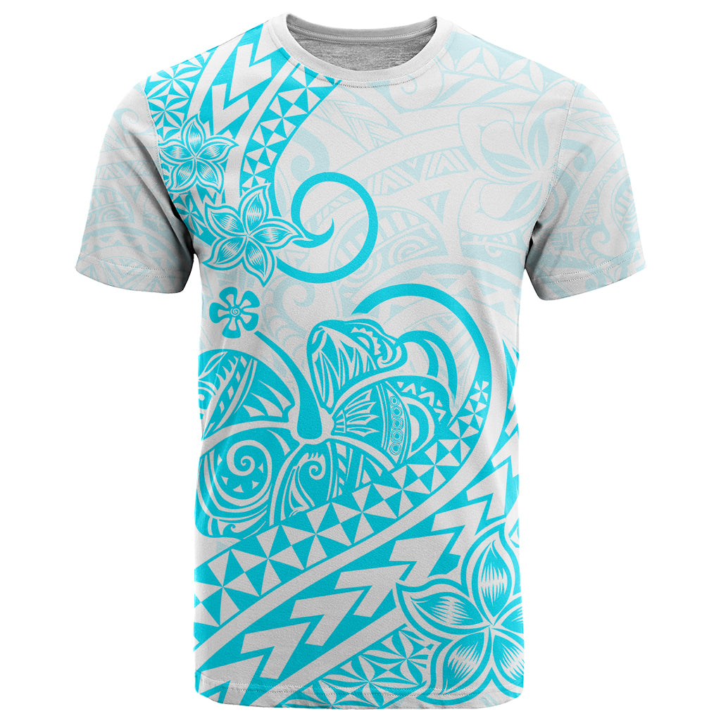 Polynesian T Shirt Tribal Tattoo Aqua Screen Color LT9 Aqua - Polynesian Pride