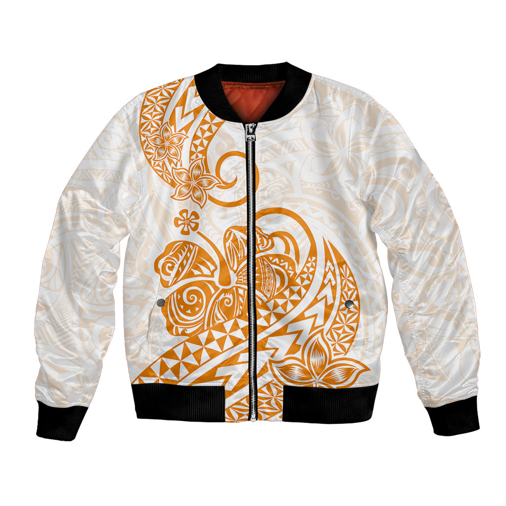 Polynesian Bomber Jacket Tribal Tattoo Gold Screen Color LT9 Unisex Gold - Polynesian Pride