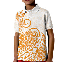 Polynesian Kid Polo Shirt Tribal Tattoo Gold Screen Color LT9 Kid Gold - Polynesian Pride