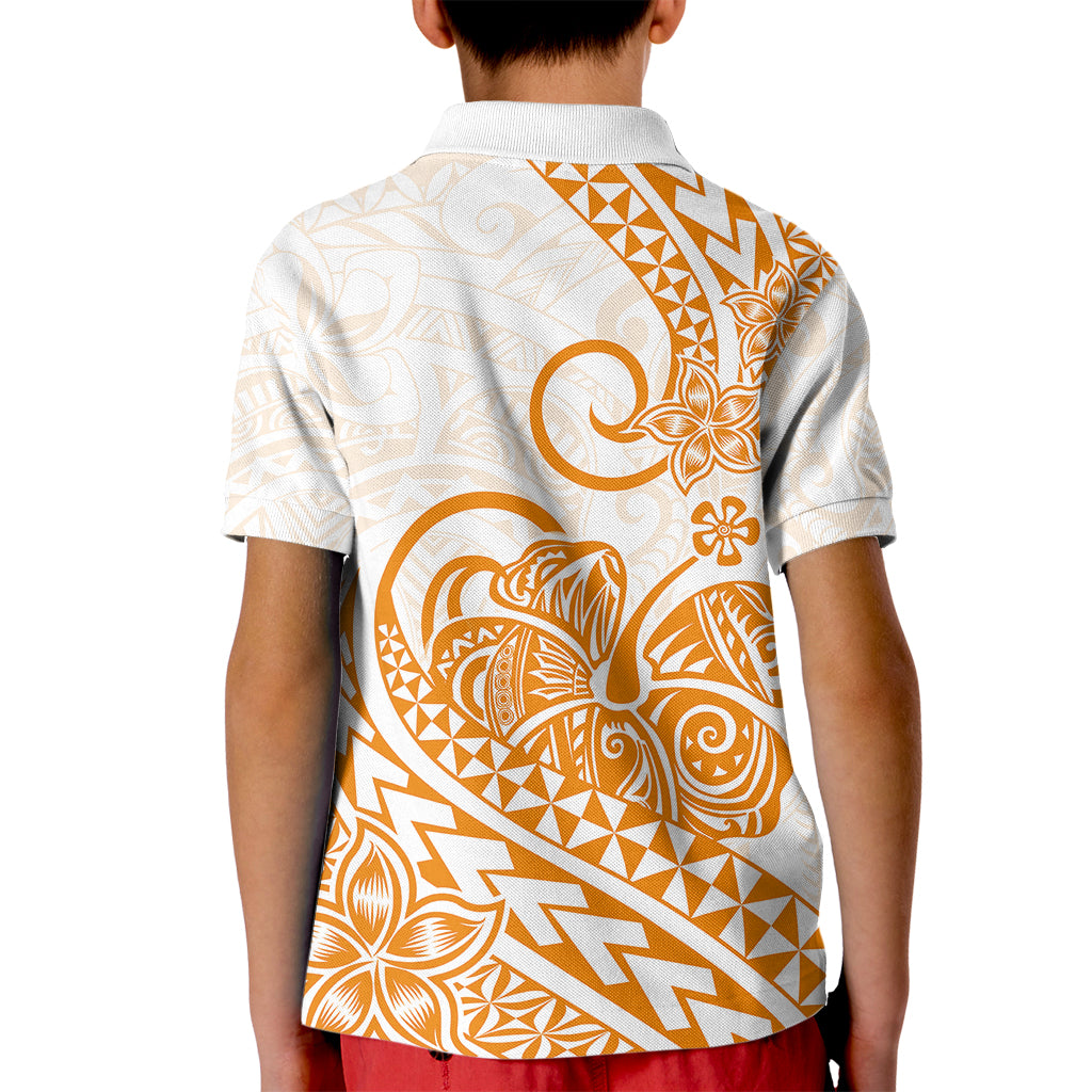 Polynesian Kid Polo Shirt Tribal Tattoo Gold Screen Color LT9 - Polynesian Pride