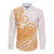 Polynesian Long Sleeve Button Shirt Tribal Tattoo Gold Screen Color LT9 Unisex Gold - Polynesian Pride