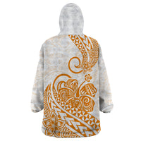 Polynesian Wearable Blanket Hoodie Tribal Tattoo Gold Screen Color LT9 - Polynesian Pride
