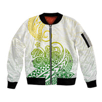 Polynesian Sleeve Zip Bomber Jacket Tribal Tattoo Gradient 01 Screen Color LT9 Unisex Gradient - Polynesian Pride