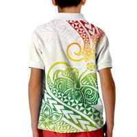 Polynesian Kid Polo Shirt Tribal Tattoo Gradient 02 Screen Color LT9 - Polynesian Pride
