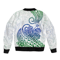 Polynesian Sleeve Zip Bomber Jacket Tribal Tattoo Gradient 03 Screen Color LT9 - Polynesian Pride
