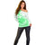 Polynesian Off Shoulder Sweater Tribal Tattoo Green Screen Color LT9 - Polynesian Pride