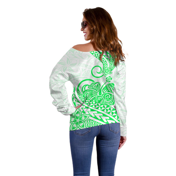 Custom PNG Remembrance Day Off Shoulder Sweater Polynesian Tribal and Poppy LT9 main image 0