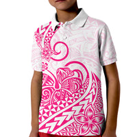 Polynesian Kid Polo Shirt Tribal Tattoo Pink Screen Color LT9 Kid Pink - Polynesian Pride