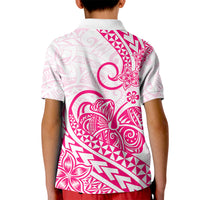 Polynesian Kid Polo Shirt Tribal Tattoo Pink Screen Color LT9 - Polynesian Pride