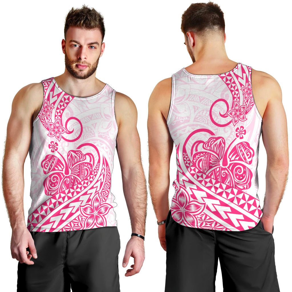 Polynesian Men Tank Top Tribal Tattoo Pink Screen Color LT9 - Polynesian Pride