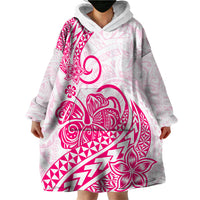 Polynesian Wearable Blanket Hoodie Tribal Tattoo Pink Screen Color LT9 - Polynesian Pride