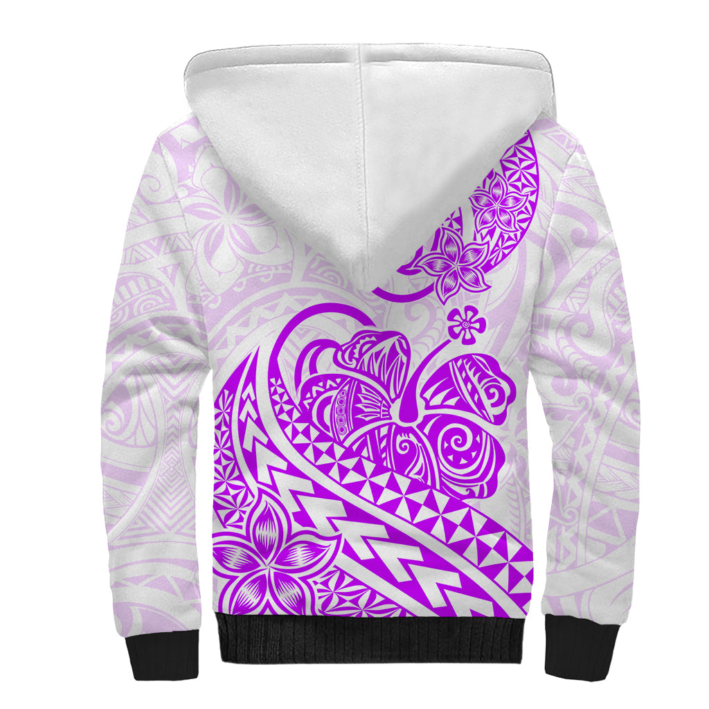 Polynesian Sherpa Hoodie Tribal Tattoo Purple Screen Color LT9 - Polynesian Pride