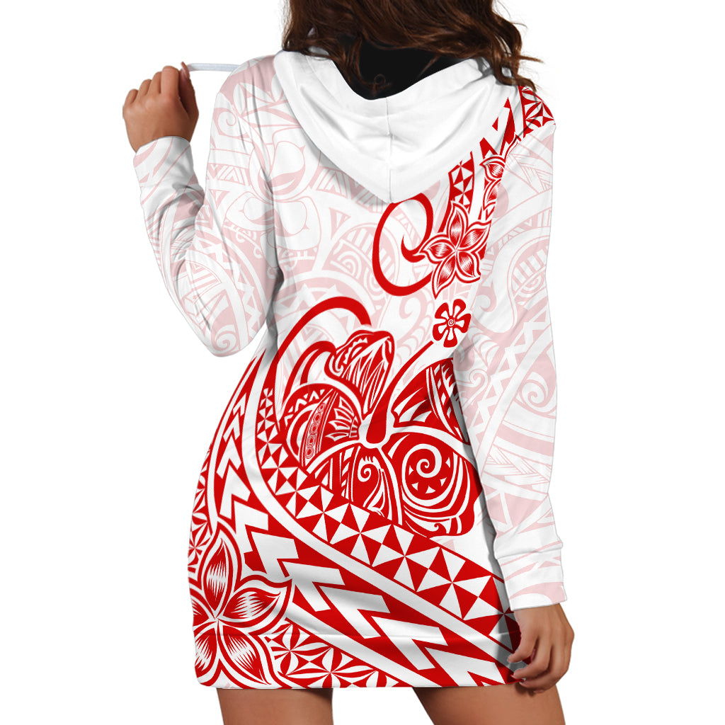 Polynesian Hoodie Dress Tribal Tattoo Red Screen Color LT9 - Polynesian Pride