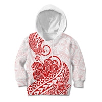 Polynesian Kid Hoodie Tribal Tattoo Red Screen Color LT9 Hoodie Red - Polynesian Pride