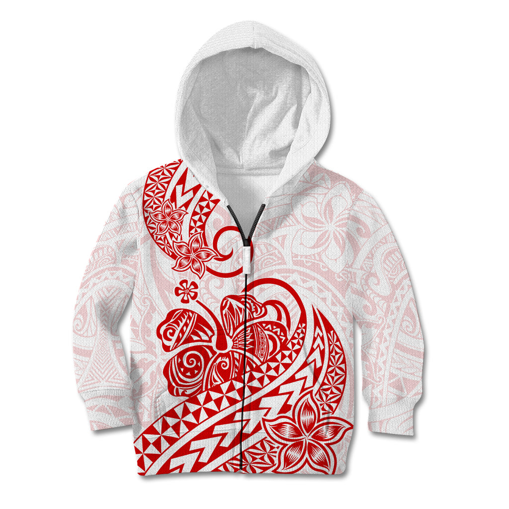 Polynesian Kid Hoodie Tribal Tattoo Red Screen Color LT9 - Polynesian Pride