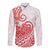 Polynesian Long Sleeve Button Shirt Tribal Tattoo Red Screen Color LT9 Unisex Red - Polynesian Pride