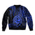 Polynesian Pride Guam Sleeve Zip Bomber Jacket With Polynesian Tribal Tattoo and Coat of Arms Blue Version LT9 - Polynesian Pride