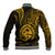 Polynesian Pride Guam Baseball Jacket With Polynesian Tribal Tattoo and Coat of Arms Gold Version LT9 - Polynesian Pride