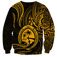 Polynesian Pride Guam Sweatshirt With Polynesian Tribal Tattoo and Coat of Arms Gold Version LT9 - Polynesian Pride