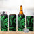 Polynesian Guam Coat of Arms 4 in 1 Can Cooler Tumbler Polynesian Tribal Tattoo Green Version