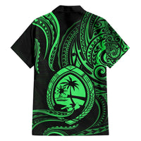 Polynesian Guam Coat of Arms Family Matching Summer Maxi Dress and Hawaiian Shirt Polynesian Tribal Tattoo Green Version