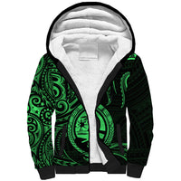 Polynesian Pride Guam Sherpa Hoodie With Polynesian Tribal Tattoo and Coat of Arms Green Version LT9 Unisex Green - Polynesian Pride