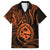 Polynesian Guam Coat of Arms Family Matching Summer Maxi Dress and Hawaiian Shirt Polynesian Tribal Tattoo Orange Version