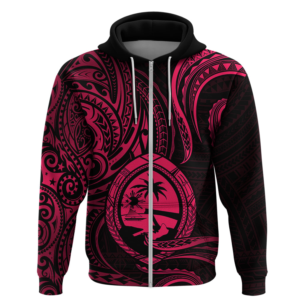 Polynesian Pride Guam Hoodie With Polynesian Tribal Tattoo and Coat of Arms Pink Version LT9 - Polynesian Pride