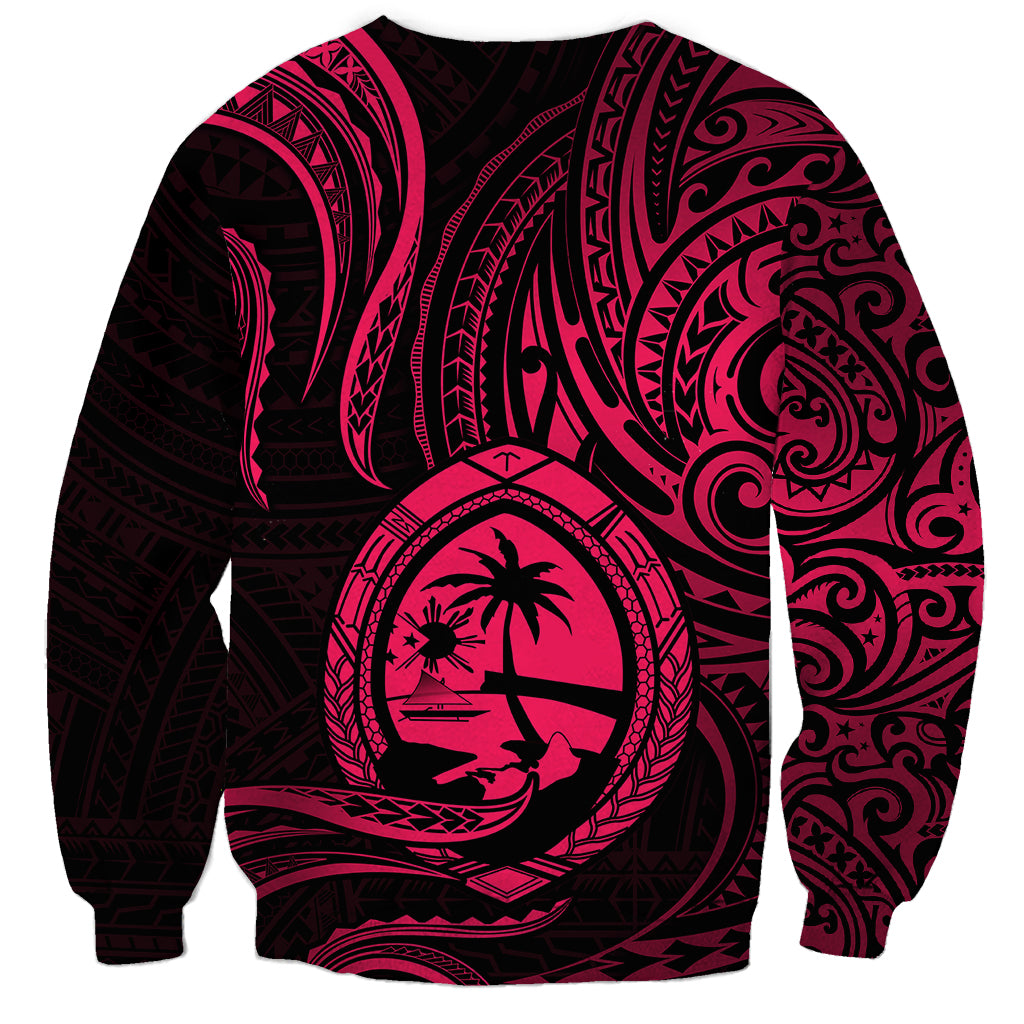 Polynesian Pride Guam Sweatshirt With Polynesian Tribal Tattoo and Coat of Arms Pink Version LT9 - Polynesian Pride