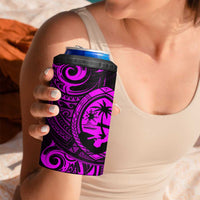 Polynesian Guam Coat of Arms 4 in 1 Can Cooler Tumbler Polynesian Tribal Tattoo Purple Version