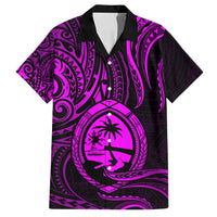 Polynesian Guam Coat of Arms Family Matching Long Sleeve Bodycon Dress and Hawaiian Shirt Polynesian Tribal Tattoo Purple Version