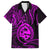 Polynesian Guam Coat of Arms Family Matching Off Shoulder Maxi Dress and Hawaiian Shirt Polynesian Tribal Tattoo Purple Version