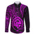 Polynesian Guam Coat of Arms Family Matching Puletasi and Hawaiian Shirt Polynesian Tribal Tattoo Purple Version